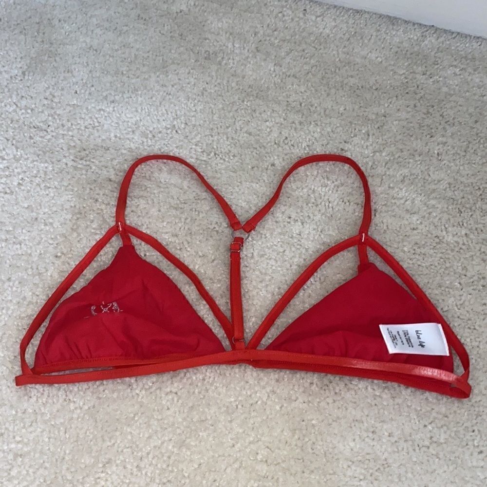 Blue Life Triangle Bikini Top Red Adjustable T-Strap - Picture 8 of 8